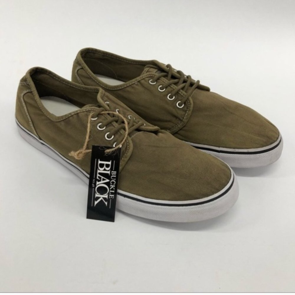 BUCKLE BLACK Fender olive wash canvas skate shoe